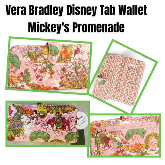 Vera Bradley Handbags - Vera Bradley Disney Tab Wallet
Mickey's Promenade in Premium Cotton